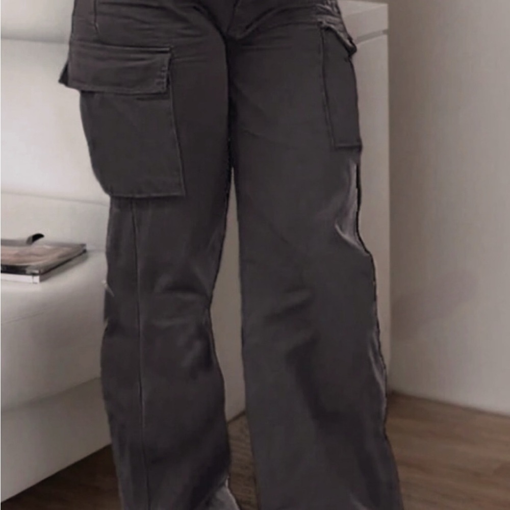 Women's Gray Cargo Jeans